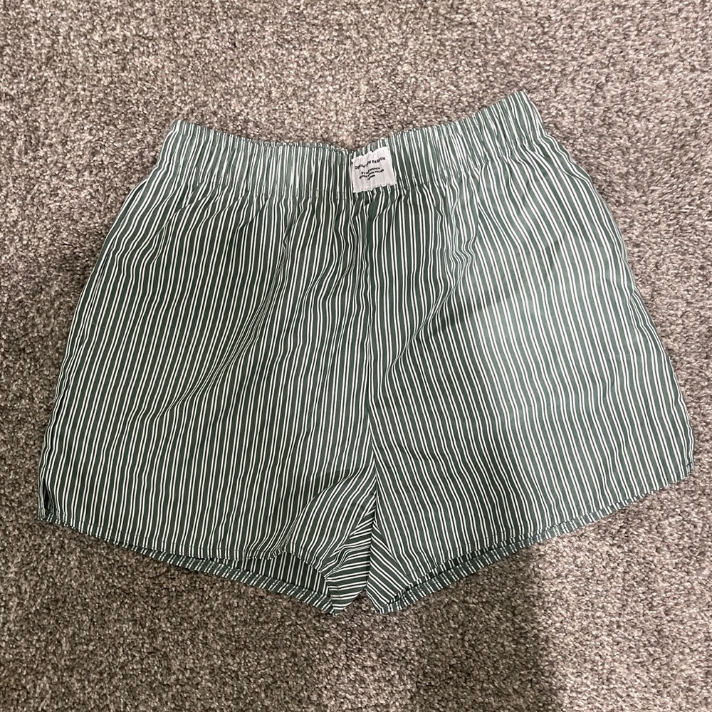 Zara green stripe boxer short